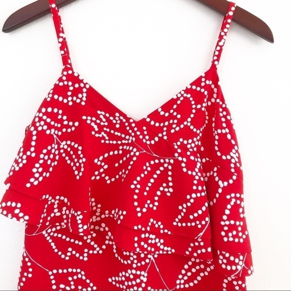 KARL LAGERFELD Paris NWT Dotted Floral Strap Dress Size 4 in Red and White - Picture 3 of 12